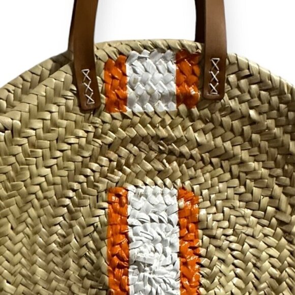 Mark & Graham Hand Painted Circle Beach Bag, Straw, Stripes - Picture 6 of 11